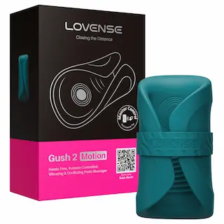 Lovense Gush 2 – Vibrační kroužek na žalud ovládaný aplikací (tyrkysový)