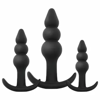 EasyToys – anální kolík set – sada 3 kusů – černý