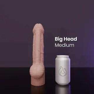 Erotixxx Toys Big Head Warm Flesh 40% M, prémiové silikonové dildo s Vac-U-Lock 28 x 5,7–6,4 cm