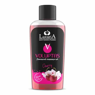 Luxuria Voluptas Cherry 100 ml, masážní gel s hřejivým efektem a příchutí třešní