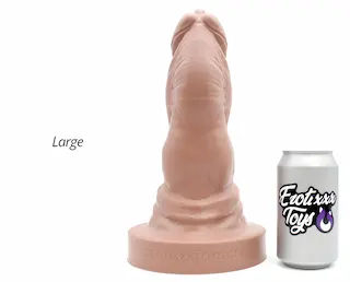 Erotixxx Toys Bulldog Pale Flesh 75% L, prémiové silikonové dildo s Vac-U-Lock 28,5 x 6,4–10,2 cm