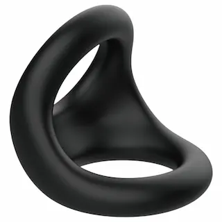 Pulselock Taur – tvarovaný kroužek na penis a varlata (černý)