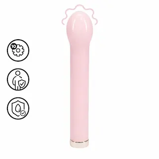 Loveline – skleněný vibrátor s kulovou hlavicí (růžový)