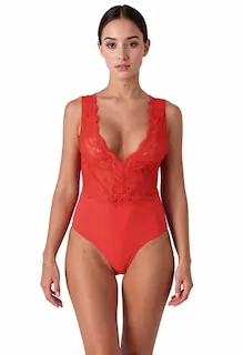 Krajkové body Charming Touch Red, XL