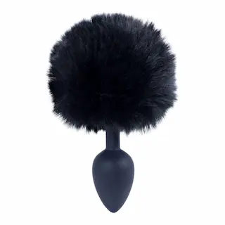 HeavyFun Bunny silikonový anální kolík s ocáskem černý