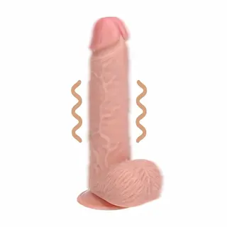RealRock 9″ Realistic Vibrating Dildo with Suction Cup Flesh, PVC dildo s přísavkou 25 x 5 cm