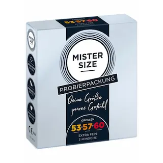 Pure Feel – Testovací balení Střední – Kondomy 53, 57, 60 mm – 3 kusy