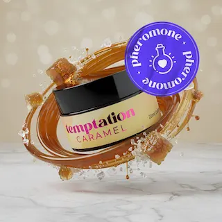 Crushious Temptation Pheromone Massage Candle Caramel 20 ml, afrodiziakální svíčka s vůní karamelu