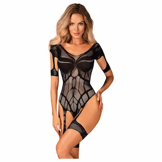 Obsessive – vzorované otevřené černé síťované body (S