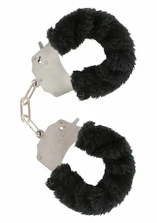 ToyJoy Furry Fun Cuffs plyšová erotická pouta, černá