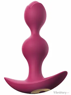 Vibrační anální kuličky Twinny Bud (11,2 cm), fialové