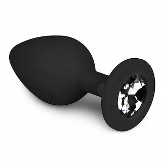 EASYTOYS ANAL COLLECTION Diamantový anální kolík Střední – Černý
