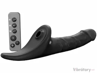 Realistický vibrační strapon s jazýčkem Strap-On-Me