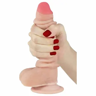 Lovetoy – realistické dildo – dvojitá vrstva – 18 cm – tělová barva
