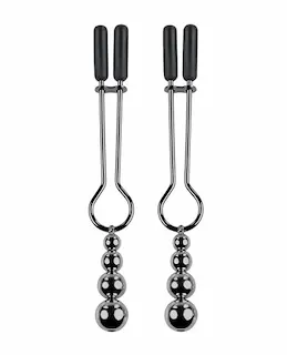SELOPA Beaded Nipple Clamps Black Chrome