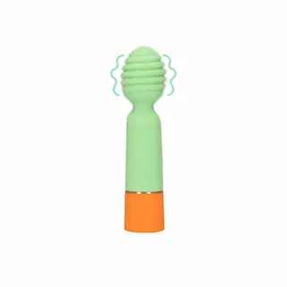 Vroubkovaný mini vibrátor s USB nabíječkou – jarní šalvěj