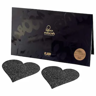 Bijoux Indiscrets – nálepky na bradavky srdce – černé
