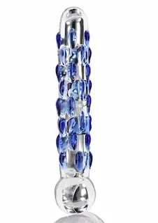 ToyJoy Glass Worxx Diamond Dazzler, oboustranné skleněné dildo 18 x 2,4–3,5 cm
