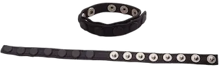 ROUGE Leather Single Multi Snap Cock Strap with Silver Buttons
