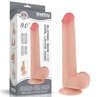9“ Dual Layer Dildo s posuvnou kůží