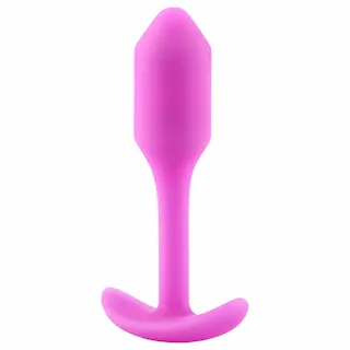b-Vibe Snug Plug 1 – anální kolík s vnitřním závažím (55 g, růžový)