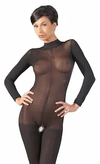 Catsuit s krajkovým límečkem S/M