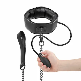 Fetish Submissive Nafukovací obojek s vodítkem