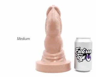 Erotixxx Toys Bulldog Pale Flesh 75% M, prémiové silikonové dildo s Vac-U-Lock 25,5 x 5,8–9 cm