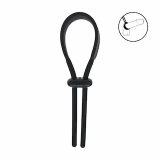 Levelz Wide Lasso Cock Ring, nastavitelná silikonová škrtící smyčka na penis a varlata