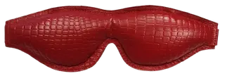 ROUGE Leather Padded Blindfold Burgundy with Black Accessories