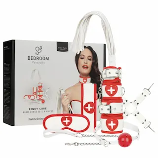 Bedroom Fantasies – kostým zdravotní sestřičky – 8 dílů – červená/bílá