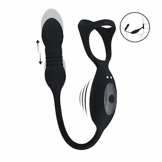 Levelz Vibrating and Thrusting stimulátor prostaty a perinea s erekčním kroužkem