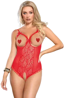 Krajkové body Teddy, XL–XXL
