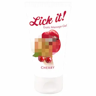 Lick it! masážní gel na tělo s příchutí divoké třešně 50 ml