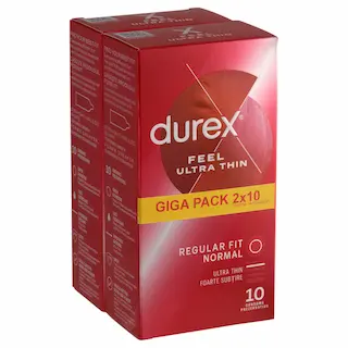 Durex Feel Ultra Thin – ultra tenké kondomy – extra citlivé – 2×10 ks