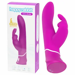 Happyrabbit Curve – vibrátor s pohyblivým ramenem na klitoris – vodotěsný