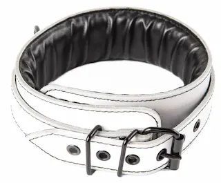 Kožený obojek z bílé kůže Sexy Elephant – Aria Collar