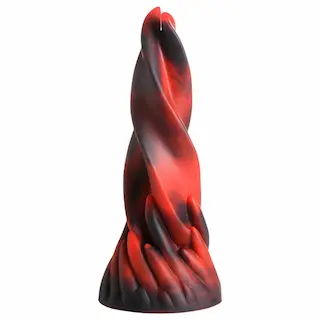 Creature Cocks Hell Kiss – kroucené silikonové dildo – 19 cm (červené)
