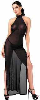 NOIR F372 Onyx Twin-slit Long dress 3XL