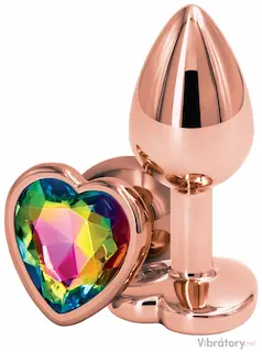 NS Novelties Kovový anální kolík se srdíčkem Rear Assets Rose Gold