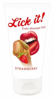 Masážní gel Lick it! Jahoda 50 ml