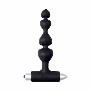 Vibrační anální kuličky Lola Games Spice It Up New Edition Excellence černé, silikonový anální řetěz 15 x 1,3–3,2 cm