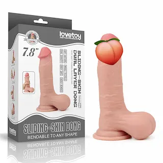 7.8“ Sliding Skin Dual Layer Dildo – Celá varlata