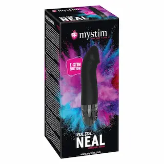 mystim Real Deal Neal E-Stim – elektro vibrátor s aku – černý