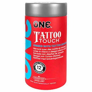 ONE Tattoo Touch, 12 condoms with tattoo-inspired rib design