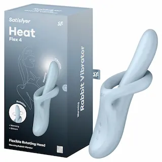 Satisfyer Heat Flex 4 – hřejivý vibrátor s raménkem na klitoris (modrý)