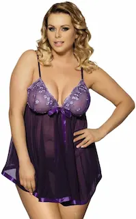 Plus size fialová košilka Mysterious Love, XXXXL