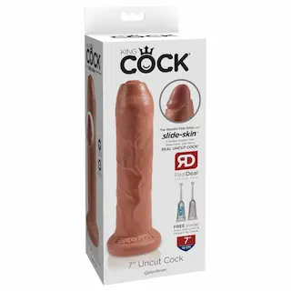 King Cock – realistický dildo – 18 cm – tmavá tělová
