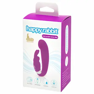 Happyrabbit – mini vibrátor na bod G s výčnělkem na klitoris – fialový, dobíjecí