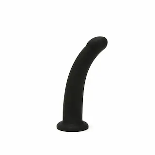 Dildo Me You Us 6″ Curved Silicone černé, silikonové dildo s přísavkou 15,5 x 3,3 cm